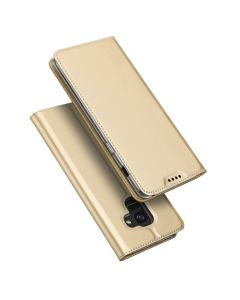 DUX DUCIS SkinPro Wallet Case Θήκη Πορτοφόλι με Stand - Gold (Samsung Galaxy A8 Plus 2018)