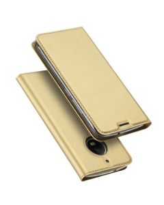 DUX DUCIS SkinPro Wallet Case Θήκη Πορτοφόλι με Δυνατότητα Stand - Gold (Motorola Moto G5s)