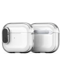 DUX DUCIS PECL TPU+PC Armor Airpods 4 Case with Carabiner Ανθεκτική Θήκη για Airpods 4 - Clear / Black