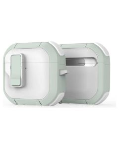DUX DUCIS PECP TPU+PC Armor Airpods 4 Case with Carabiner Ανθεκτική Θήκη για Airpods 4 - White / Green