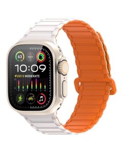 Dux Ducis KJ Magnetic Silicon Strap Silver / Orange - Apple Watch 42/44/45/49mm (1/2/3/4/5/6/7/8/9/SE/ULTRA)