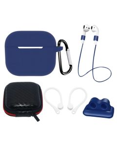 AirPods 3 Silicone Case Set + Case/Ear Hook/Neck Strap/Watch Strap Holder/Carabiner Clasp - Blue - MT83073