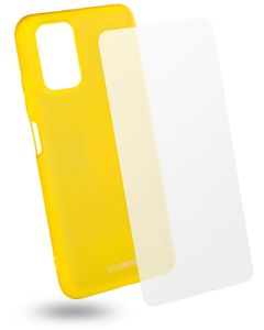 EGOBOO Rubber TPU Case + Tempered Glass Θήκη Σιλικόνης Lime (Xiaomi Redmi Note 10 / 10S / Poco M5s)