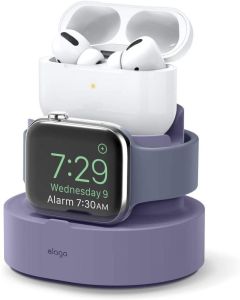 Elago Duo Pro Charging Stand (EST-DUOPRO-LVG) Βάση Στήριξης για Φορτιστή Apple Watch / iPhone / Airpods Pro - Lavender Gray