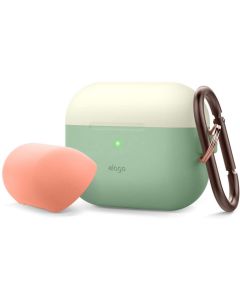 Elago DUO Silicone Hang Case (EAPPDH-PGR-CWHPE) Θήκη Σιλικόνης για Apple AirPods Pro - Classic White / Peach / Pastel Green
