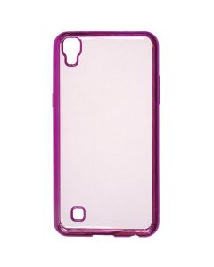 Forcell Electro Bumper Silicone Case Slim Fit - Θήκη Σιλικόνης Clear / Pink (LG X Power)