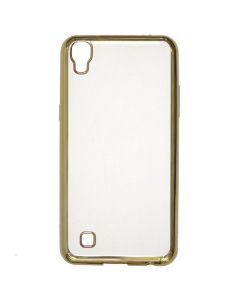 Forcell Electro Bumper Silicone Case Slim Fit - Θήκη Σιλικόνης Clear / Gold (LG X Power)