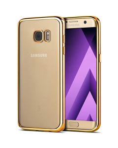 Forcell Electro Bumper Silicone Case Slim Fit - Θήκη Σιλικόνης Clear / Gold (Samsung Galaxy A3 2017)