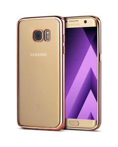 Forcell Electro Bumper Silicone Case Slim Fit - Θήκη Σιλικόνης Clear / Rose (Samsung Galaxy A3 2017)