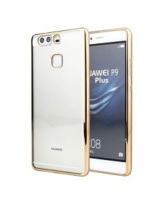 Forcell Electro Bumper Silicone Case Slim Fit - Θήκη Σιλικόνης Clear / Gold (Huawei P10 Plus)