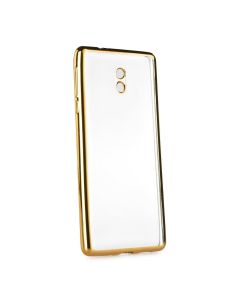 Forcell Electro Bumper TPU Silicone Case Slim Fit - Θήκη Σιλικόνης Clear / Gold (Nokia 3)
