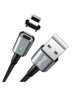 ELOUGH E05 Magnetic Cable Καλώδιο Γρήγορης Φόρτισης 3A 1 Μέτρου με μαγνητικό βύσμα - Black (USB to Lightning)