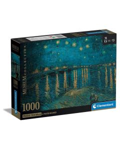 Clementoni Παζλ Museum Collection Van Gogh: Έναστρη Νύχτα Πάνω Από Το Ρήνο 1000 τμχ - Compact Box