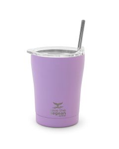 Estia Coffee Mug Save The Aegean Stainless Steel 350ml (01-12090) Ισοθερμικό Ποτήρι με Καλαμάκι -  Lavender Purple