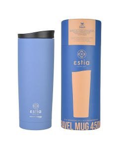 Estia Travel Mug Save The Aegean Stainless Steel 450ml Θερμός με Καπάκι - Denim Blue