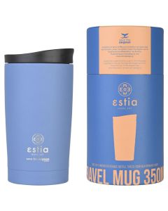 Estia Travel Mug Save The Aegean Stainless Steel 350ml Ποτήρι Θερμός με Καπάκι - Denim Blue