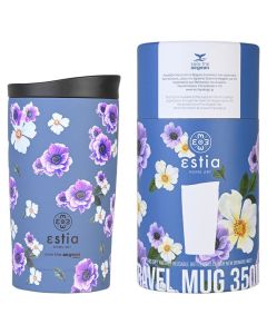 Estia Travel Mug Save The Aegean Stainless Steel 350ml Ποτήρι Θερμός με Καπάκι - Garden Blue