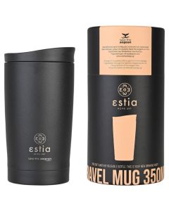 Estia Travel Mug Save The Aegean Stainless Steel 350ml Ποτήρι Θερμός με Καπάκι - Midnight Black