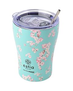 Estia Coffee Mug Save The Aegean Stainless Steel 350ml (01-16890) Ισοθερμικό Ποτήρι με Καλαμάκι - Blossom Green 