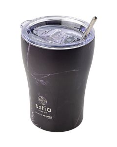 Estia Coffee Mug Save The Aegean Stainless Steel 350ml (01-16913) Ισοθερμικό Ποτήρι με Καλαμάκι - Pentelica Black