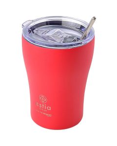 Estia Coffee Mug Save The Aegean Stainless Steel 350ml (01-16845) Ισοθερμικό Ποτήρι με Καλαμάκι - Scarlet Red