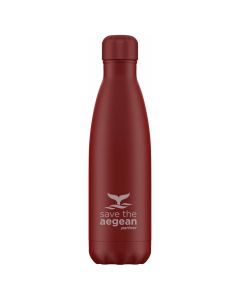 Estia Travel Flask Save The Aegean (01-8543) Stainless Steel Bottle 500ml Θερμός - Red Matte