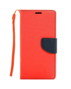 Tel1 Fancy Diary Case Θήκη Πορτοφόλι με δυνατότητα Stand Red / Navy (Lenovo A369)