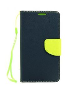 Tel1 Fancy Diary Case Θήκη Πορτοφόλι με δυνατότητα Stand Navy / Lime (Lenovo K3 / A6000)