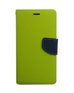 Tel1 Fancy Diary Θήκη Πορτοφόλι με δυνατότητα Stand Lime / Navy (Huawei Honor 7i / Huawei Shot X)