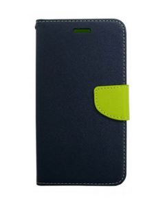 Tel1 Fancy Diary Θήκη Πορτοφόλι με δυνατότητα Stand Navy / Lime (Huawei Honor 7i / Huawei Shot X)
