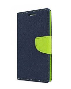 Tel1 Fancy Diary Θήκη Πορτοφόλι με δυνατότητα Stand Navy / Lime (Huawei P20 Pro)