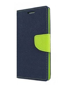 Tel1 Fancy Diary Case Θήκη Πορτοφόλι με δυνατότητα Stand - Navy / Lime (Huawei Mate 10)
