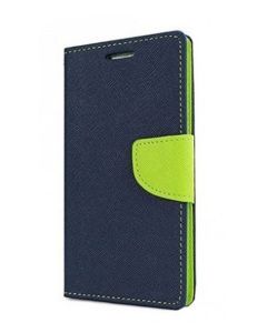 Tel1 Fancy Diary Case Θήκη Πορτοφόλι με δυνατότητα Stand Navy / Lime (Lenovo Vibe B)