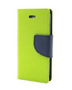 Tel1 Fancy Diary Case Θήκη Πορτοφόλι με δυνατότητα Stand Lime / Navy (HTC U Ultra)