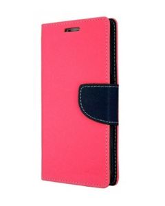 Tel1 Fancy Diary Case Θήκη Πορτοφόλι με δυνατότητα Stand Pink / Navy (Lenovo Vibe B)