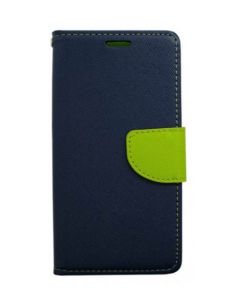 Tel1 Fancy Diary Θήκη Πορτοφόλι με δυνατότητα Stand Navy / Lime (Microsoft Lumia 650)