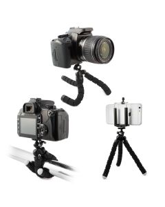 Universal Flexible Mini Tripod Μαύρο για Κινητά και Φωτογραφική Μηχανή - MT15132