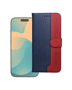 Split Book PU Leather Wallet Case Θήκη Πορτοφόλι με Stand - Navy / Red (Samsung Galaxy A17 4G / 5G) - MT82859