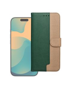Split Book PU Leather Wallet Case Θήκη Πορτοφόλι με Stand - Green / Gold (Samsung Galaxy A37 5G) - MT82862