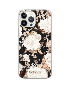 Babaco Flowers Silicone Case (BPCFLOW54171) Θήκη Σιλικόνης 044 Peonies and Shells Black (iPhone 13 Pro Max)