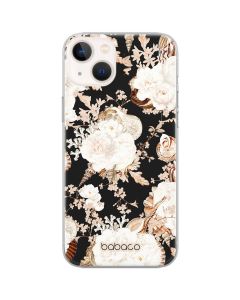 Babaco Flowers Silicone Case (BPCFLOW54216) Θήκη Σιλικόνης 044 Peonies and Shells Black (iPhone 14 Plus)