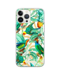 Babaco Flowers Silicone Case (BPCFLOW68170) Θήκη Σιλικόνης 058 Green Parrots (iPhone 13 Pro)