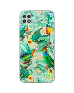 Babaco Flowers Silicone Case (BPCFLOW68166) Θήκη Σιλικόνης 058 Green Parrots (Samsung Galaxy A22 5G)