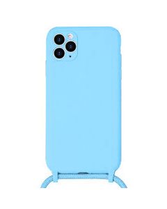 Forcell Cord Silicone Case Θήκη Σιλικόνης με Λουράκι - Light Blue (iPhone 11 Pro)