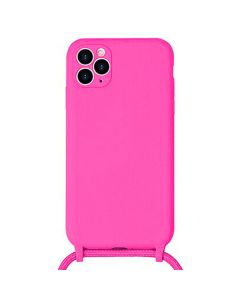 Forcell Cord Silicone Case Θήκη Σιλικόνης με Λουράκι - Pink (iPhone 11 Pro)