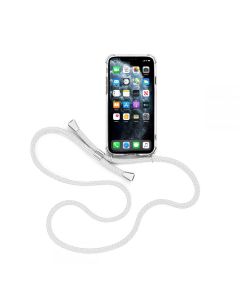 Forcell Cord Clear Silicone Case Διάφανη Θήκη με Λουράκι - White (iPhone 6 / 6s)