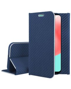 Forcell Luna Carbon Wallet Case Θήκη Πορτοφόλι με Δυνατότητα Stand - Blue (Samsung Galaxy A32 5G) - MT54277