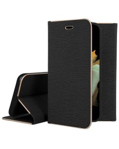 Forcell Luna Wallet Case Θήκη Πορτοφόλι με Δυνατότητα Stand - Black (iPhone 14 Pro) - MT65994