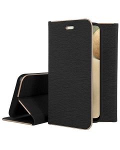 Forcell Luna Wallet Case Θήκη Πορτοφόλι με Δυνατότητα Stand - Black (Samsung Galaxy A12) - MT65981
