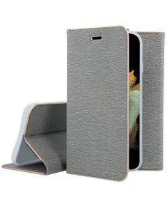Forcell Luna Wallet Case Θήκη Πορτοφόλι με Δυνατότητα Stand - Silver (iPhone 14 Pro Max)
